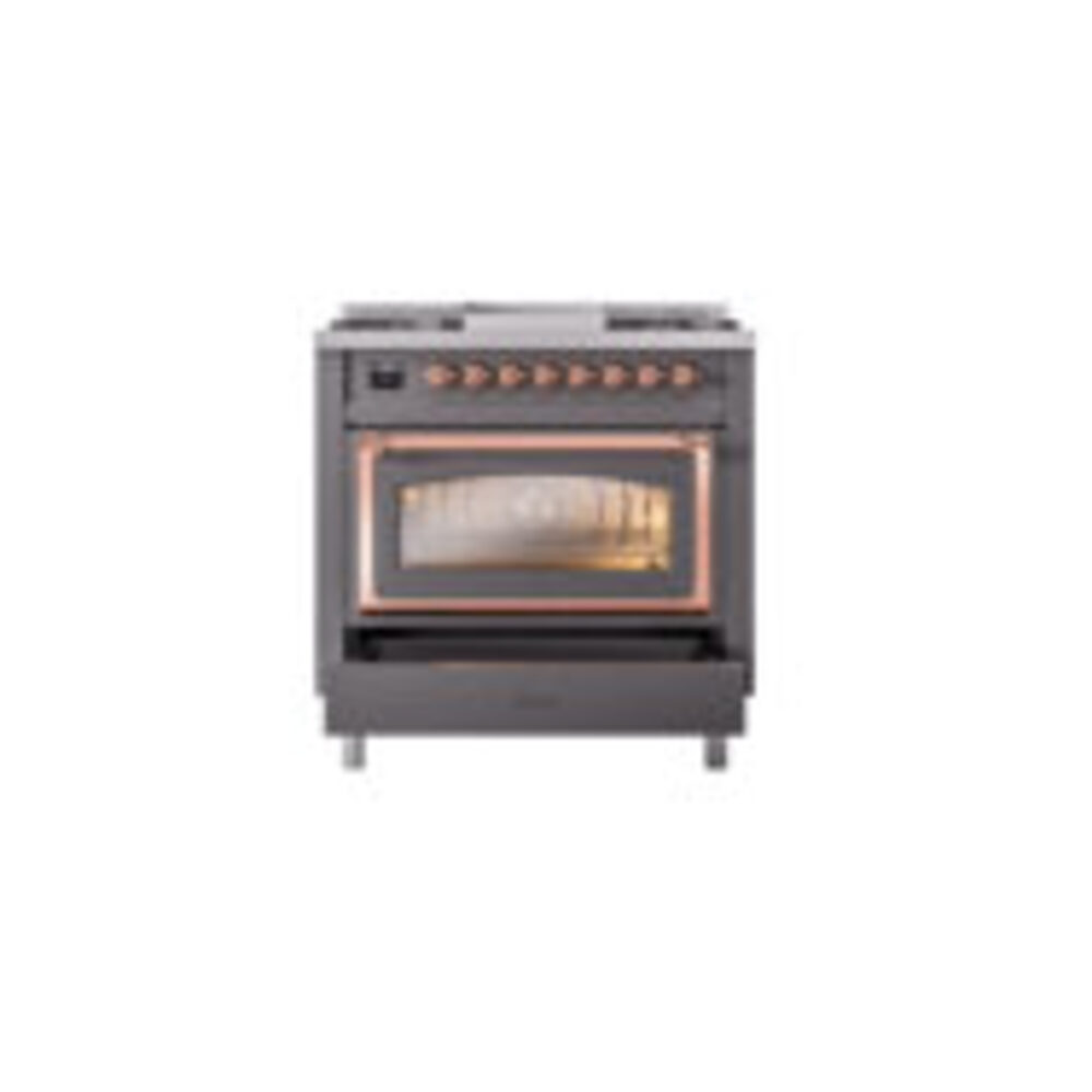 ILVE_UN36FNMPMGP_Nostalgie_II_30"_Dual_Fuel_Range_drawer_opened