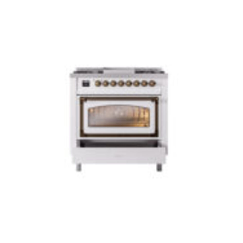 ILVE_UN36FNMPRAB_Nostalgie_II_30"_Dual_Fuel_Range_drawer_opened