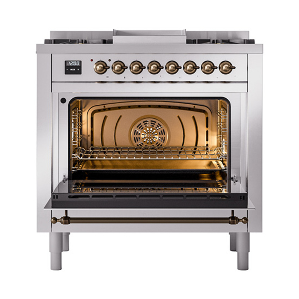 ILVE_UN36FNMPSSB_Nostalgie_II_30"_Dual_Fuel_Range_oven_door_opened