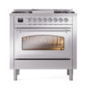 ILVE_UN36FNMPSSCLP_Nostalgie_II_30"_Dual_Fuel_Range_front_view