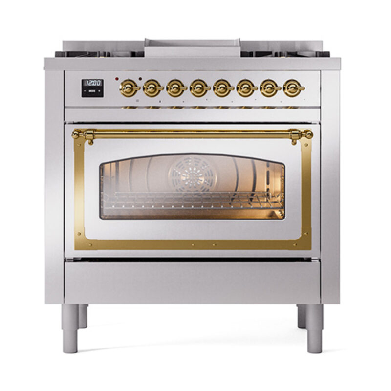 ILVE_UN36FNMPSSGLP_Nostalgie_II_30"_Dual_Fuel_Range_front_view