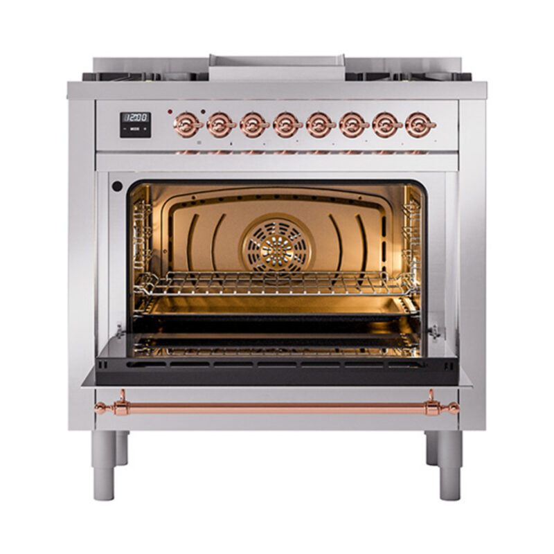 ILVE_UN36FNMPSSP_Nostalgie_II_30"_Dual_Fuel_Range_oven_door_opened