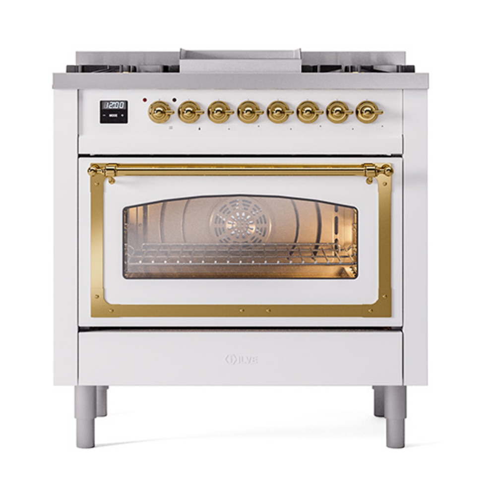 ILVE_UN36FNMPWHG_Nostalgie_II_30"_Dual_Fuel_Range_front_view