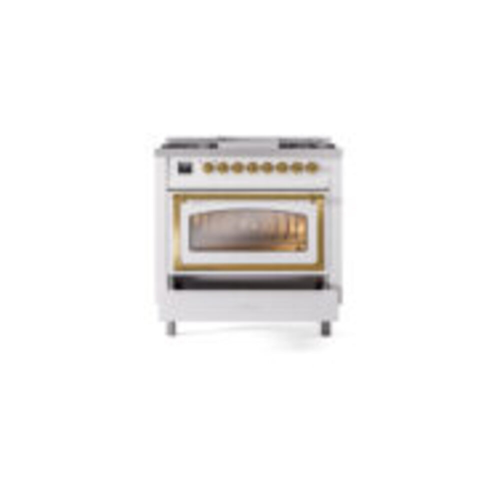 ILVE_UN36FNMPWHG_Nostalgie_II_30"_Dual_Fuel_Range_drawer_opened