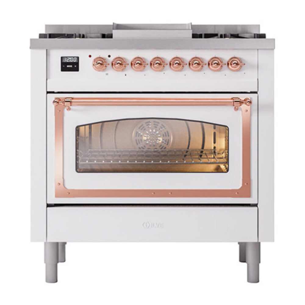 ILVE_UN36FNMPWHPLP_Nostalgie_II_30"_Dual_Fuel_Range_front_view