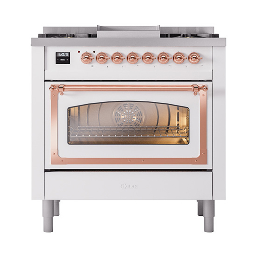 ILVE_UN36FNMPWHPLP_Nostalgie_II_30"_Dual_Fuel_Range_front_view