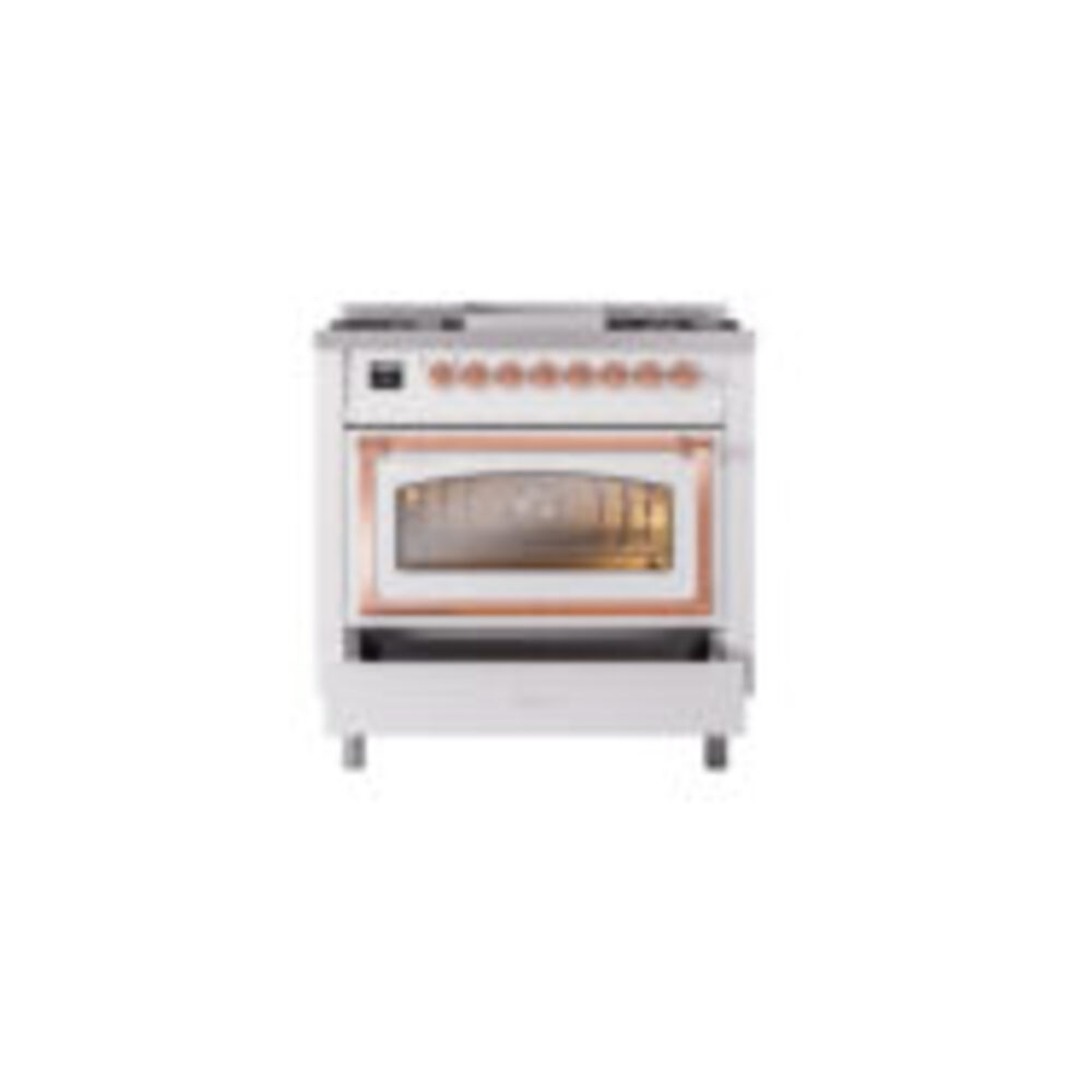 ILVE_UN36FNMPWHP_Nostalgie_II_30"_Dual_Fuel_Range_drawer_opened