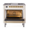 ILVE_UN36FQNMPAWGLP_Nostalgie_II_30"_Dual_Fuel_Range_oven_door_opened