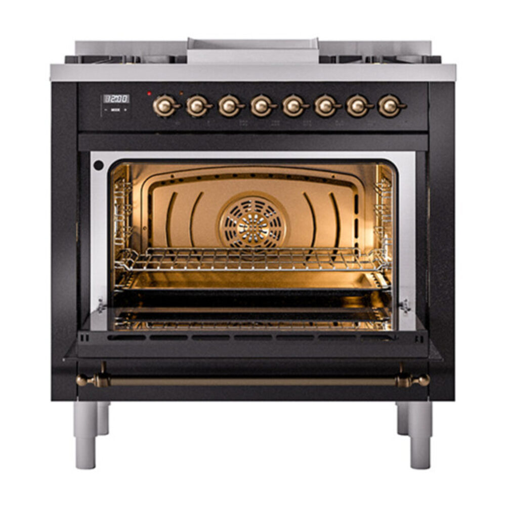 ILVE_UN36FQNMPBKBLP_Nostalgie_II_30"_Dual_Fuel_Range_oven_door_opened