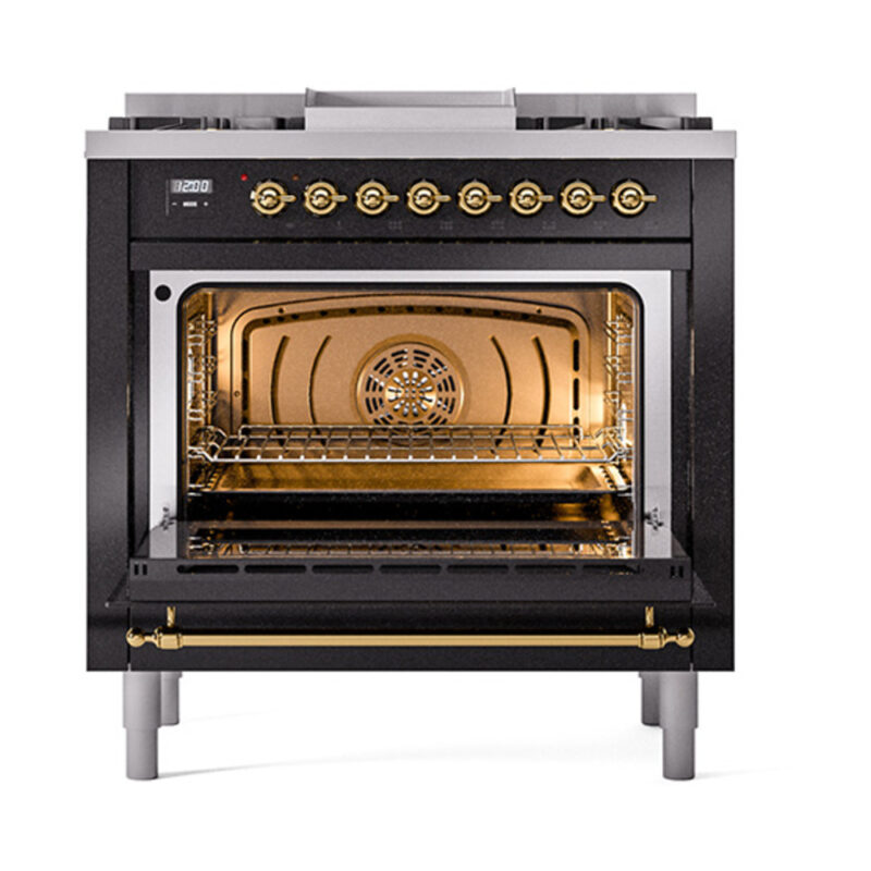 ILVE_UN36FQNMPBKG_Nostalgie_II_30"_Dual_Fuel_Range_oven_door_opened