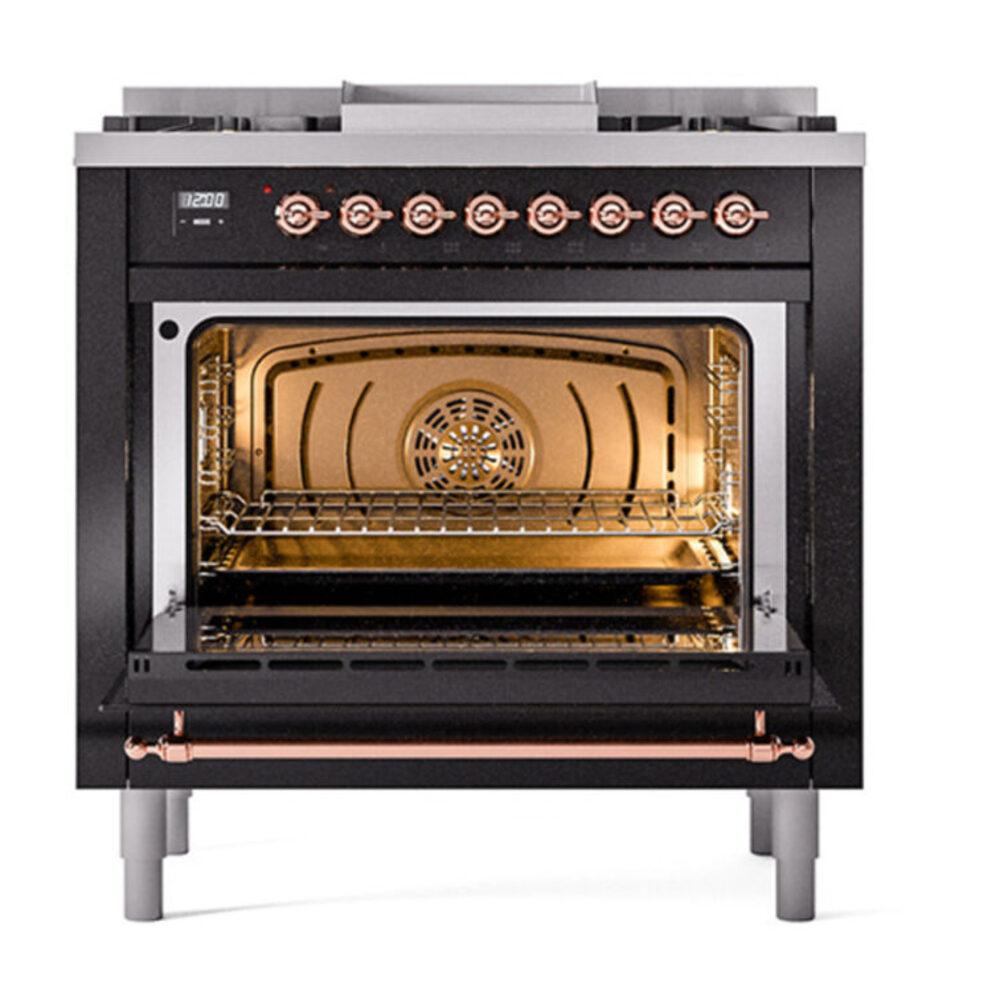 ILVE_UN36FQNMPBKP_Nostalgie_II_30"_Dual_Fuel_Range_oven_door_opened