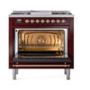 ILVE_UN36FQNMPBUP_Nostalgie_II_30"_Dual_Fuel_Range_oven_door_opened