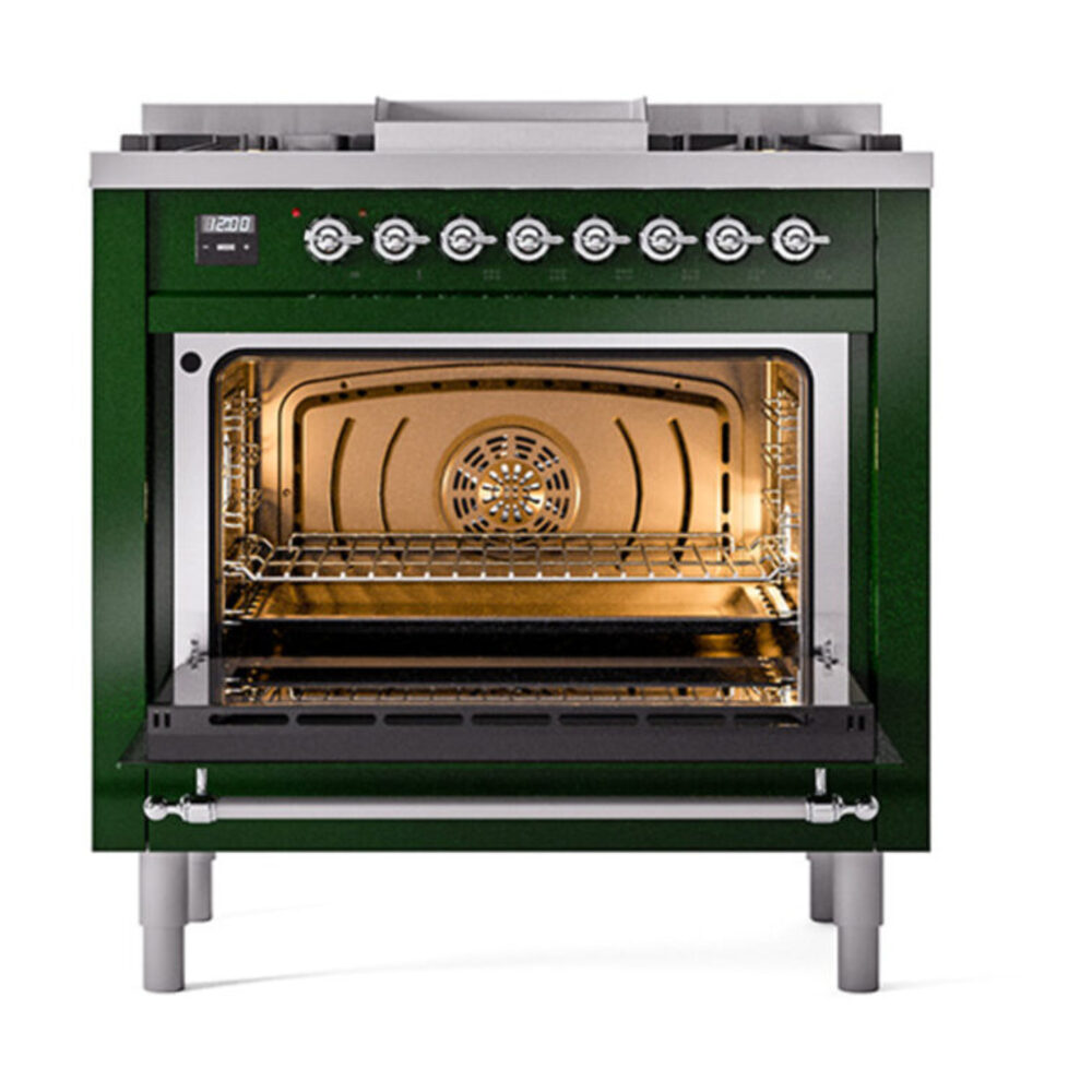ILVE_UN36FQNMPEGC_Nostalgie_II_30"_Dual_Fuel_Range_oven_door_opened