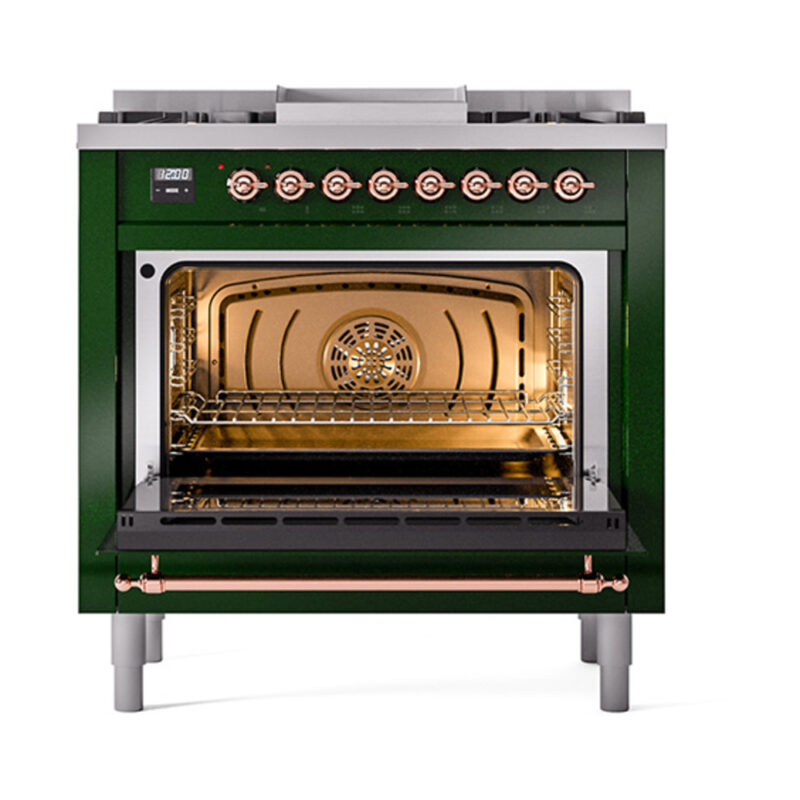 ILVE_UN36FQNMPEGPLP_Nostalgie_II_30"_Dual_Fuel_Range_oven_door_opened
