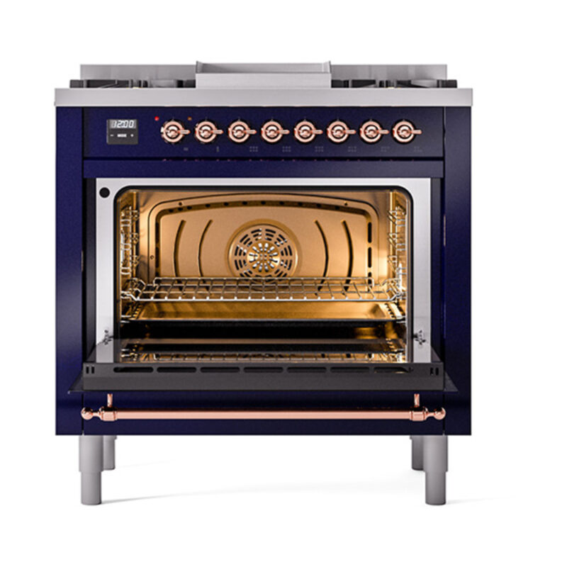 ILVE_UN36FQNMPMBPLP_Nostalgie_II_30"_Dual_Fuel_Range_oven_door_opened