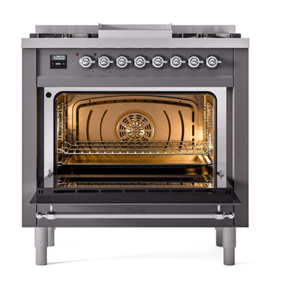 ILVE_UN36FQNMPMGC_Nostalgie_II_30"_Dual_Fuel_Range_oven_door_opened