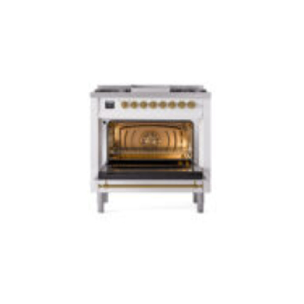 ILVE_UN36FQNMPRAGLP_Nostalgie_II_30"_Dual_Fuel_Range_oven_door_opened
