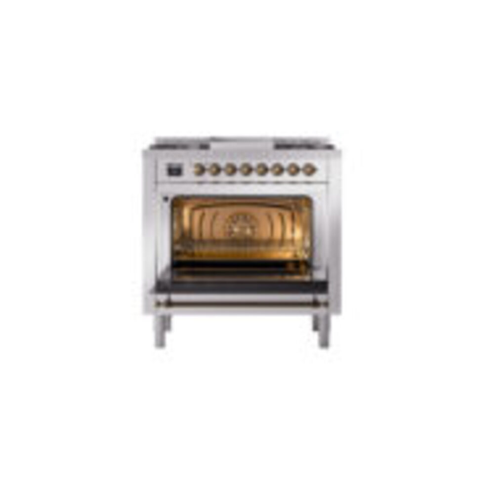ILVE_UN36FQNMPSSB_Nostalgie_II_30"_Dual_Fuel_Range_oven_door_opened