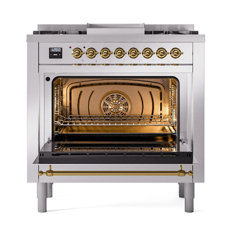 ILVE_UN36FQNMPSSGLP_Nostalgie_II_30"_Dual_Fuel_Range_oven_door_opened