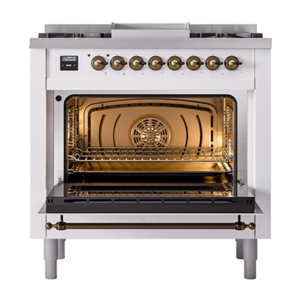 ILVE_UN36FQNMPWHB_Nostalgie_II_30"_Dual_Fuel_Range_oven_door_opened