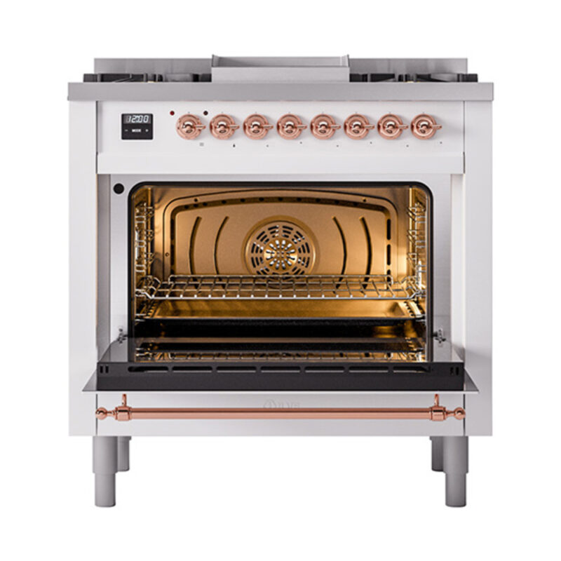 ILVE_UN36FQNMPWHPLP_Nostalgie_II_30"_Dual_Fuel_Range_oven_door_opened