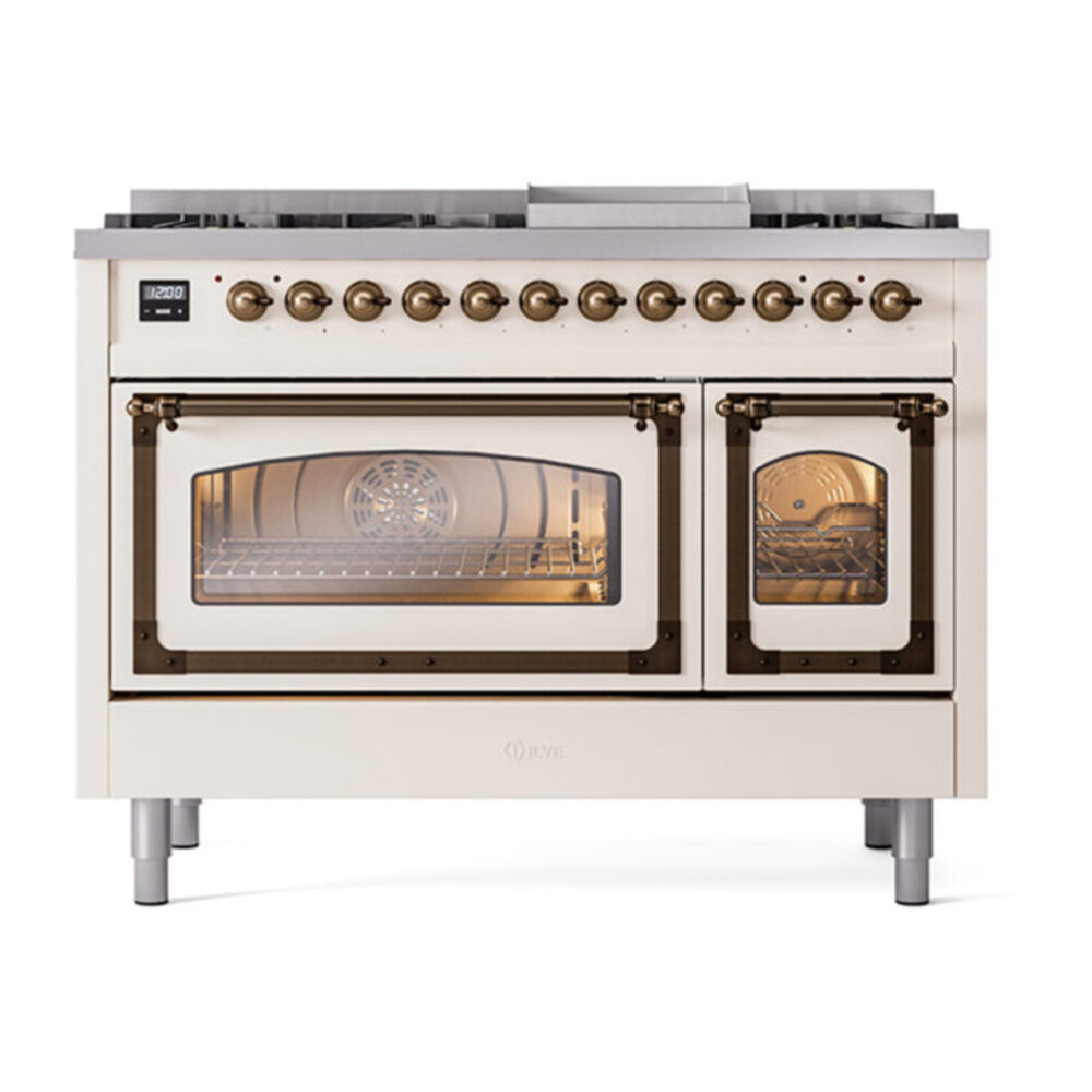 ILVE_UN48FNMPAWBLP_Nostalgie_II_48"_Dual_Fuel_Range_front_view