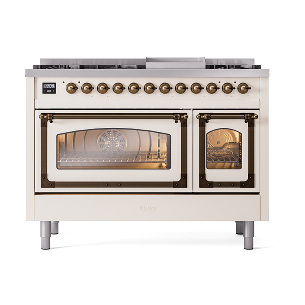 ILVE_UN48FNMPAWBLP_Nostalgie_II_48"_Dual_Fuel_Range_front_view