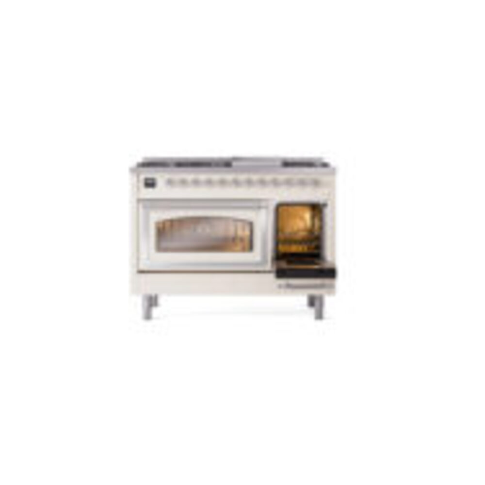 ILVE_UN48FNMPAWCLP_Nostalgie_II_48"_Dual_Fuel_Range_side_oven_door_opened