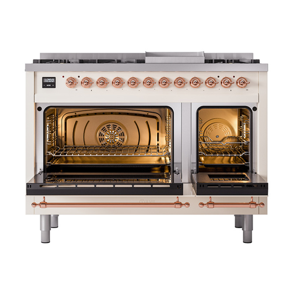 ILVE_UN48FNMPAWP_Nostalgie_II_48"_Dual_Fuel_Range_oven_door_opened