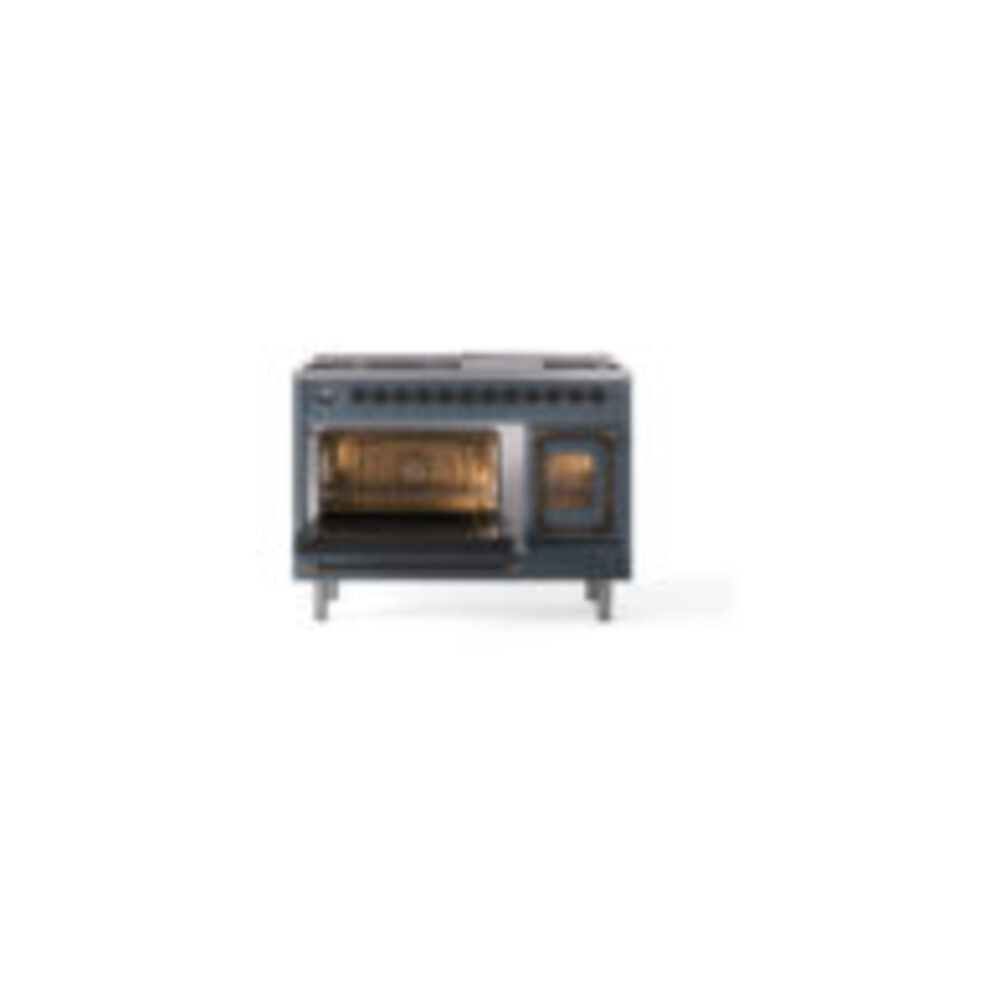 ILVE_UN48FNMPBGBLP_Nostalgie_II_48"_Dual_Fuel_Range_main_oven_door_opened