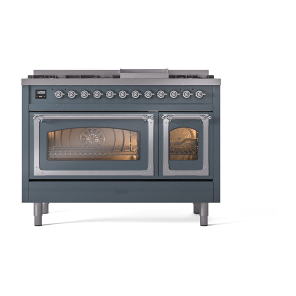 ILVE_UN48FNMPBGCLP_Nostalgie_II_48"_Dual_Fuel_Range_front_view