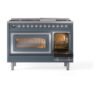 ILVE_UN48FNMPBGCLP_Nostalgie_II_48"_Dual_Fuel_Range_side_oven_door_opened