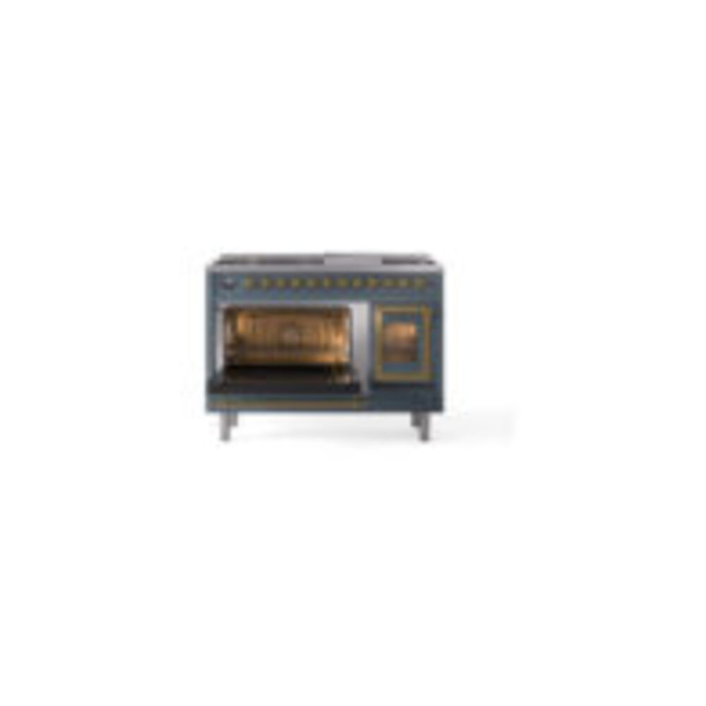 ILVE_UN48FNMPBGGLP_Nostalgie_II_48"_Dual_Fuel_Range_main_oven_door_opened