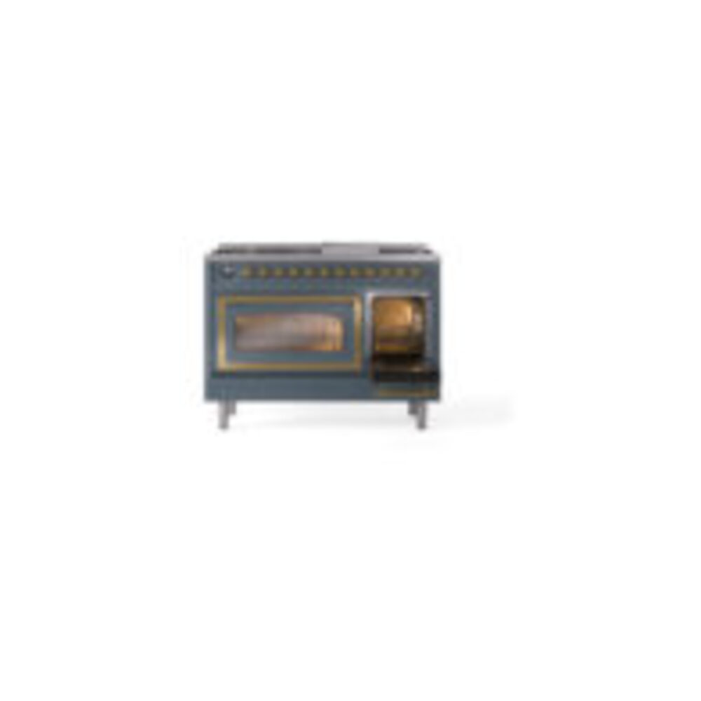 ILVE_UN48FNMPBGGLP_Nostalgie_II_48"_Dual_Fuel_Range_side_oven_door_opened