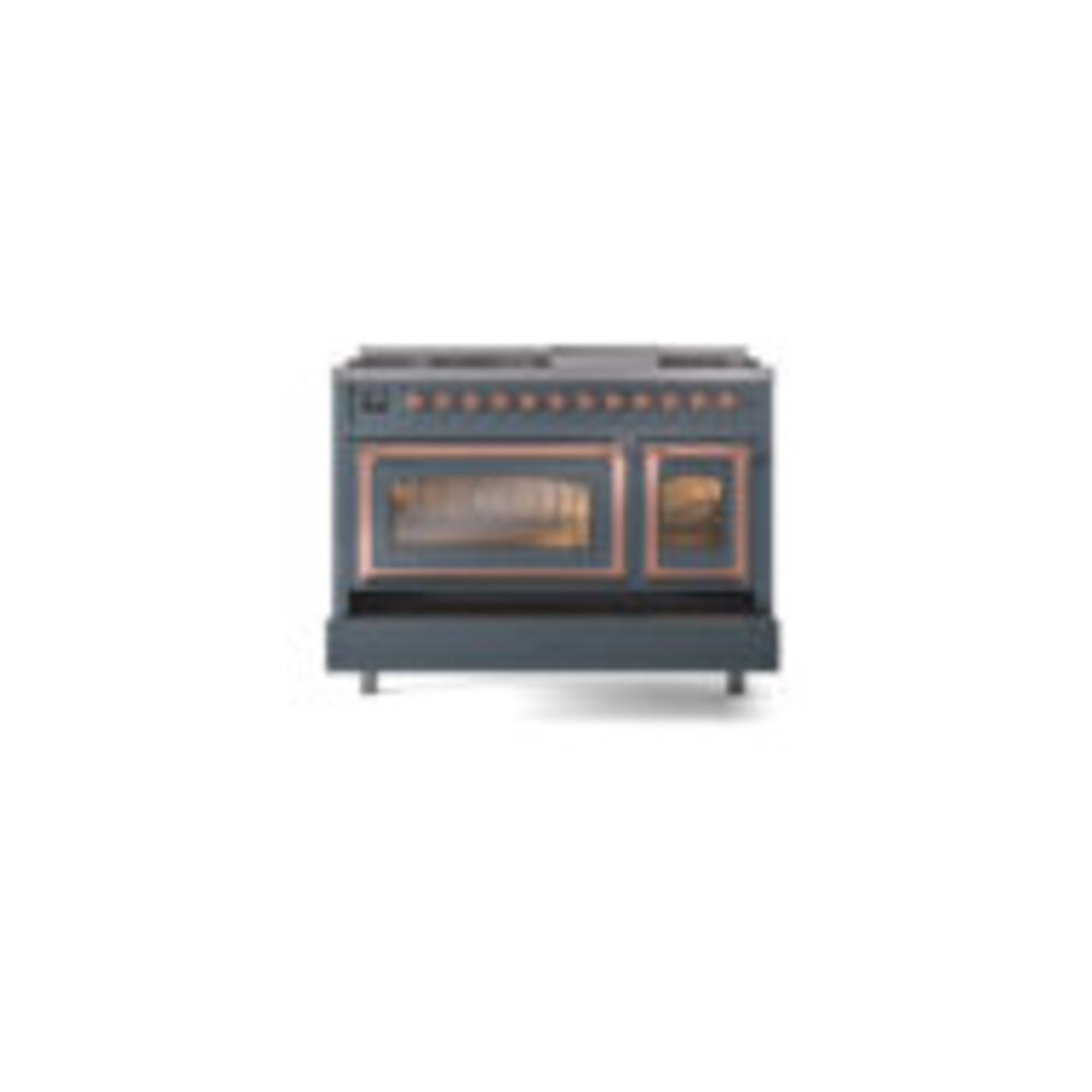 ILVE_UN48FNMPBGPLP_Nostalgie_II_48"_Dual_Fuel_Range_drawer_opened