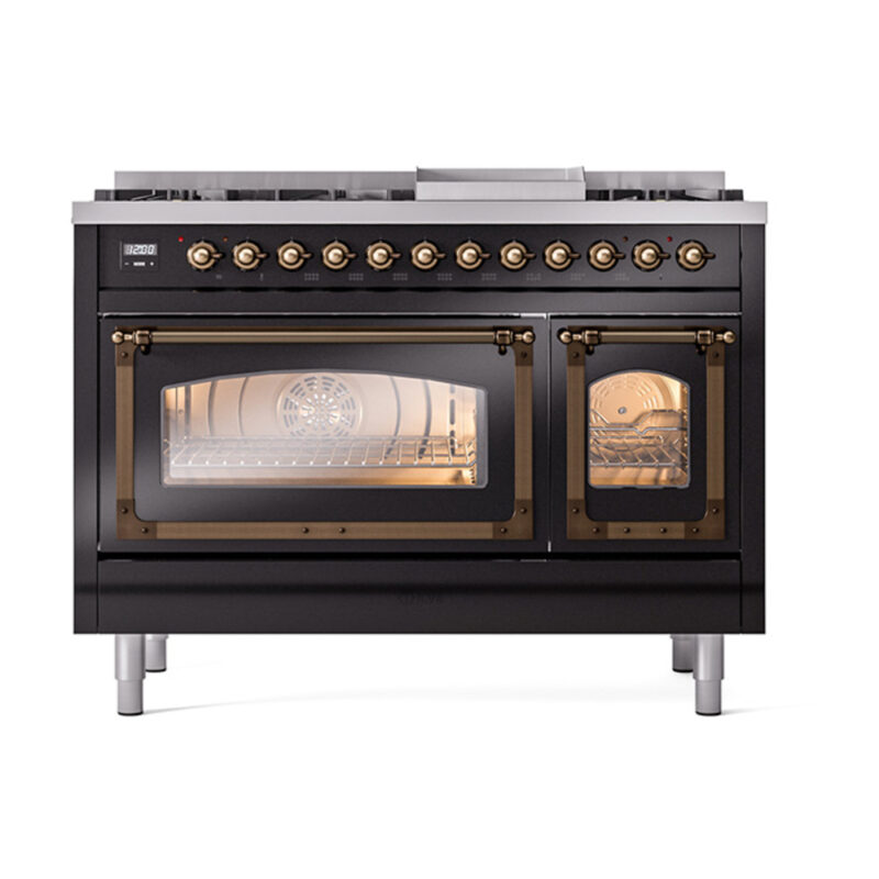 ILVE_UN48FNMPBKB_Nostalgie_II_48"_Dual_Fuel_Range_front_view