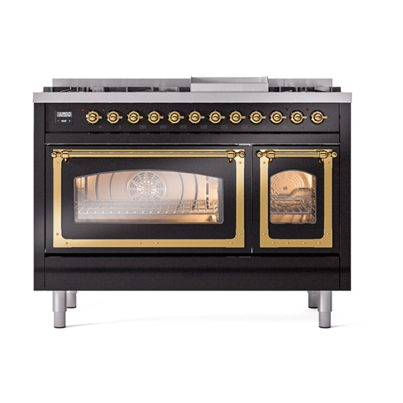 ILVE_UN48FNMPBKG_Nostalgie_II_48"_Dual_Fuel_Range_front_view
