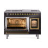 ILVE_UN48FNMPBKG_Nostalgie_II_48"_Dual_Fuel_Range_main_oven_door_opened
