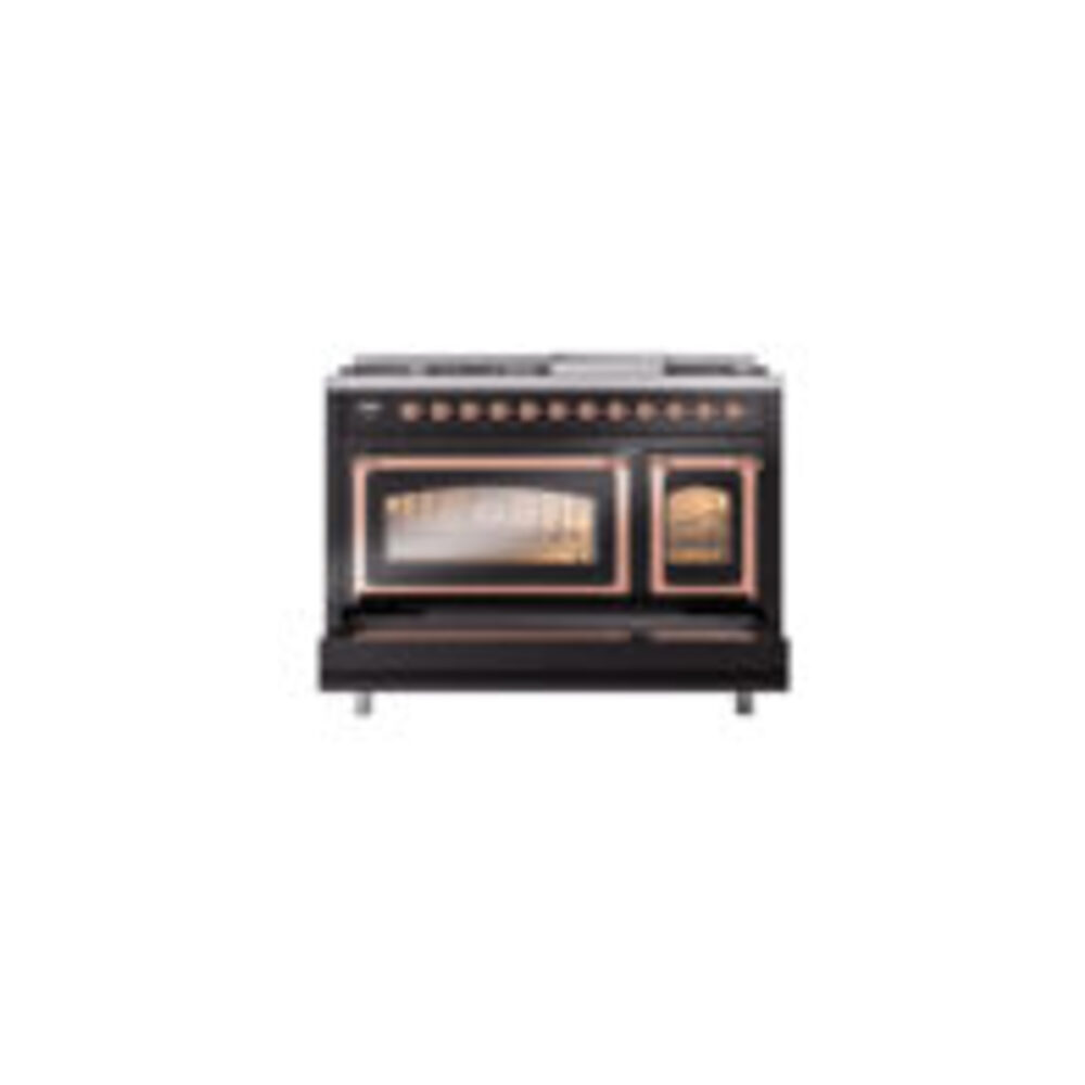 ILVE_UN48FNMPBKP_Nostalgie_II_48"_Dual_Fuel_Range_drawer_opened