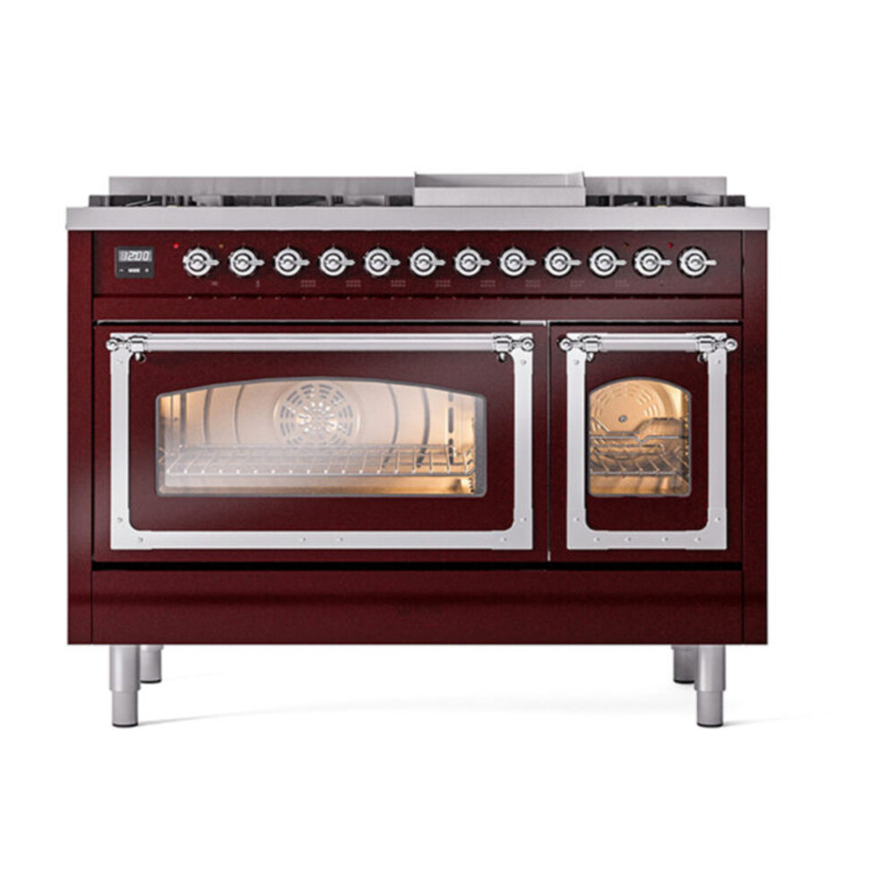 ILVE_UN48FNMPBUCLP_Nostalgie_II_48"_Dual_Fuel_Range_front_view