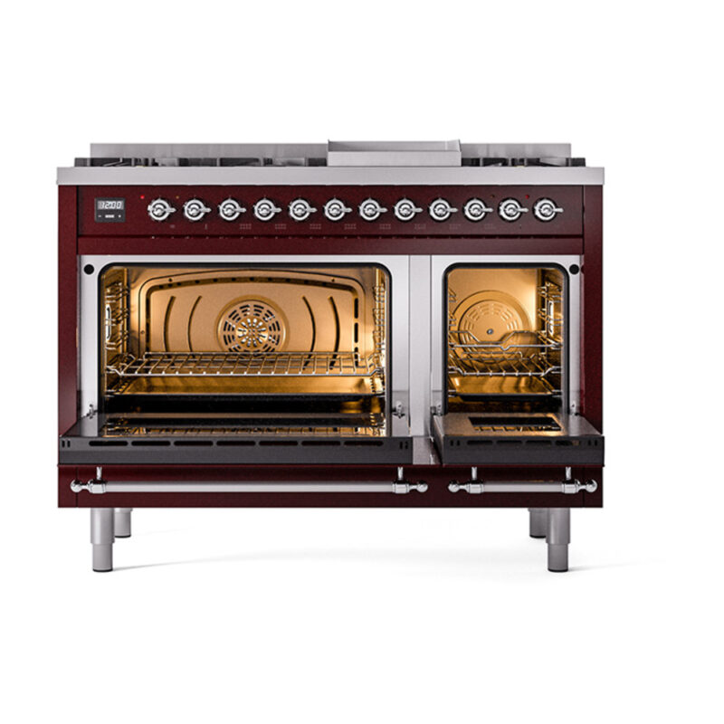 ILVE_UN48FNMPBUC_Nostalgie_II_48"_Dual_Fuel_Range_oven_door_opened