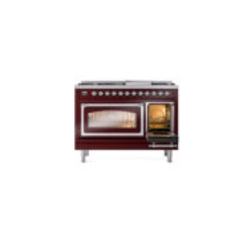 ILVE_UN48FNMPBUC_Nostalgie_II_48"_Dual_Fuel_Range_side_oven_door_opened