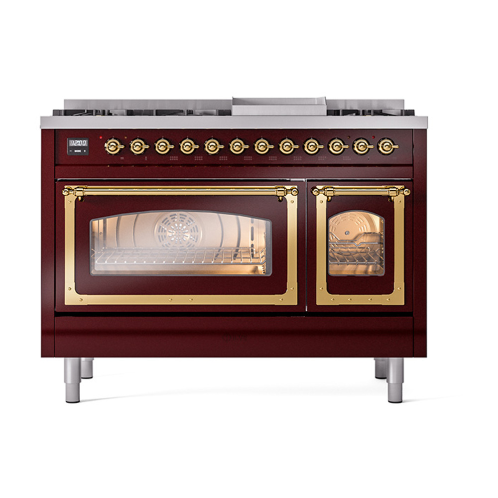 ILVE_UN48FNMPBUGLP_Nostalgie_II_48"_Dual_Fuel_Range_front_view