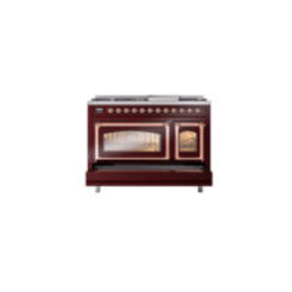 ILVE_UN48FNMPBUP_Nostalgie_II_48"_Dual_Fuel_Range_drawer_opened