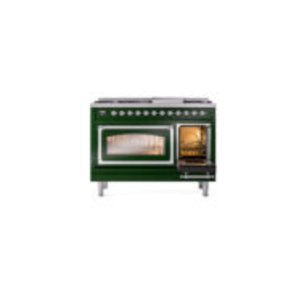 ILVE_UN48FNMPEGCLP_Nostalgie_II_48"_Dual_Fuel_Range_side_oven_door_opened