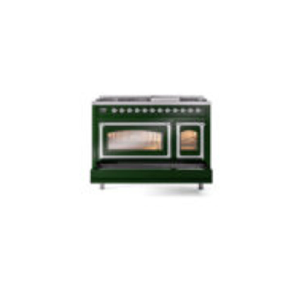ILVE_UN48FNMPEGCLP_Nostalgie_II_48"_Dual_Fuel_Range_drawer_opened