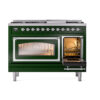 ILVE_UN48FNMPEGC_Nostalgie_II_48"_Dual_Fuel_Range_side_oven_door_opened