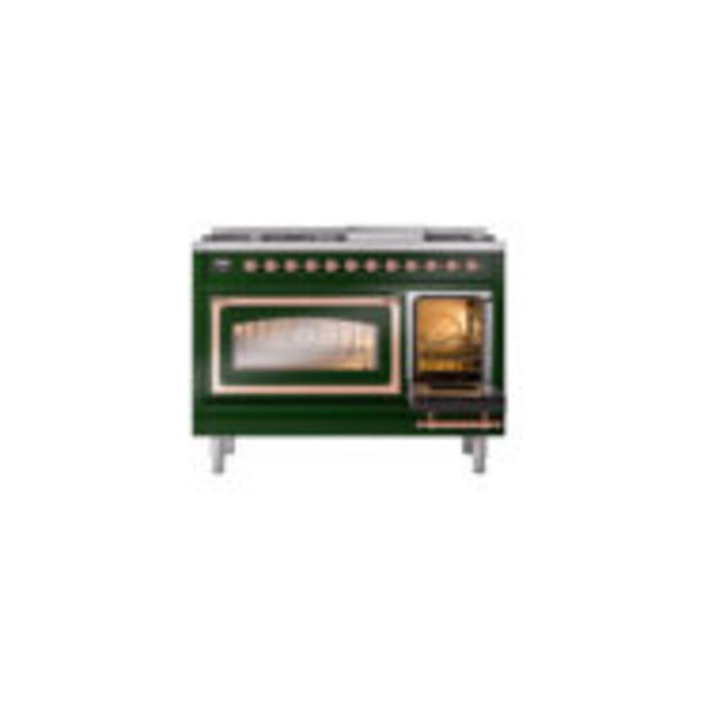 ILVE_UN48FNMPEGP_Nostalgie_II_48"_Dual_Fuel_Range_side_oven_door_opened
