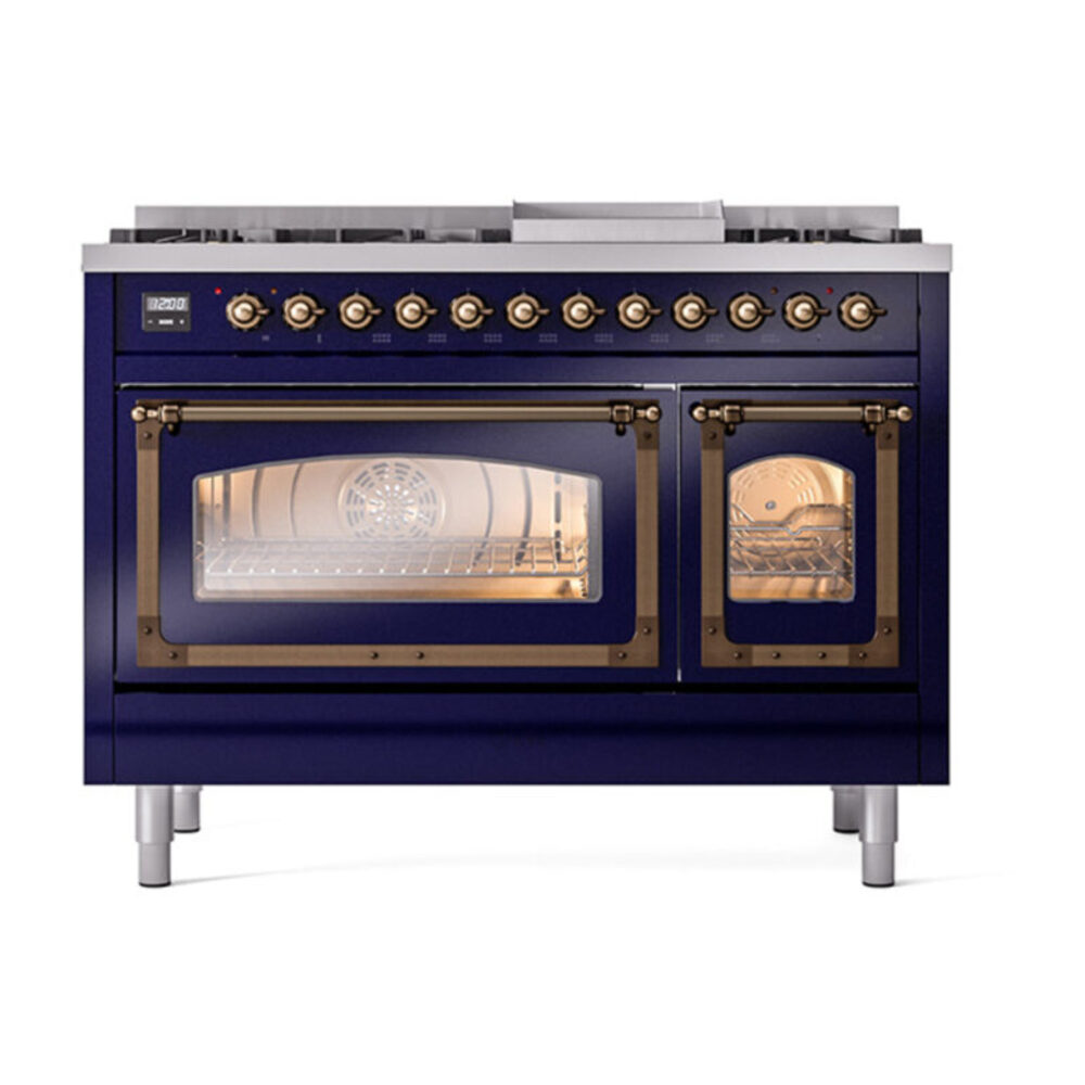 ILVE_UN48FNMPMBBLP_Nostalgie_II_48"_Dual_Fuel_Range_front_view