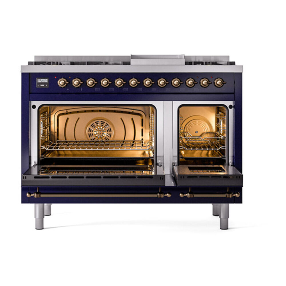 ILVE_UN48FNMPMBB_Nostalgie_II_48"_Dual_Fuel_Range_oven_door_opened